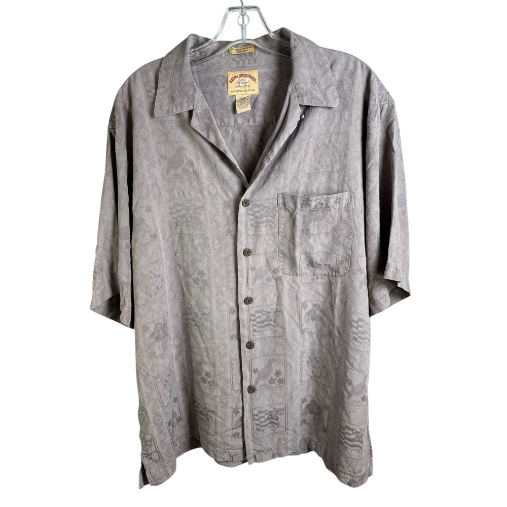 Reyn Spooner Shirt Mens Medium Silk Hawaiian Traditionals Limited Issue Aloha